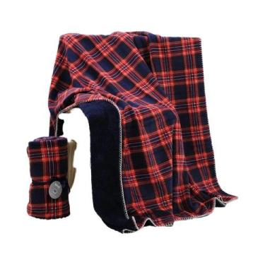Imagem de Cobertor De Veludo Flanelado De Natal, Macio E Quente, Estilo Escocês,