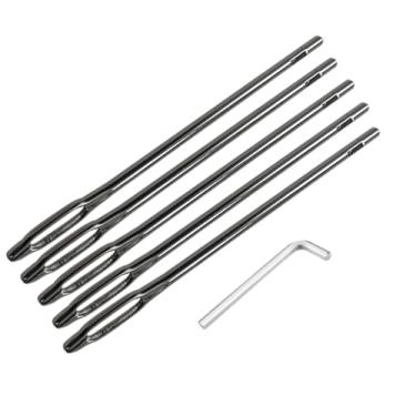 Imagem de XVXVTTXV HOT Novo pacote com 5 - Agulhas de ferramentas de reparo de pneu de olho dividido de substituição Pro Heavy Duty para kits de ferramentas de plugue de pneu com alça em T para