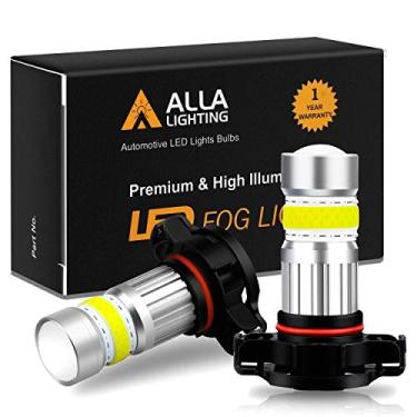 Imagem de Alla Lighting Lâmpadas de farol de neblina de LED 2800lm PSX24W 2504 12276, 6000K Xenon Branco Xtreme Super Brilhante COB-72 12V Carros Caminhões Substituição