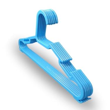 Imagem de Kit 100 cabide infantil para roupas de criança bebê cabides infantil rosa azul (75)