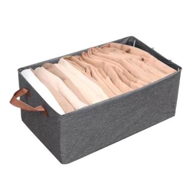 Imagem de Caixa Dobrável | Cesto de Roupa 47x28x20 cm | Organizadores com Alças,para Brinquedos Meias Livros Lençóis Mantas Sapatos Toalhas Casa Prateleira Dormitório