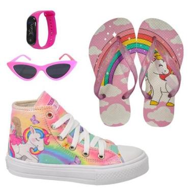 Imagem de Tênis Infantil Feminino Unicórnio Sereia Menina Botinha Cano Alto Club