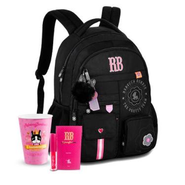 Imagem de Mochilas Rebecca Bonbon RB Costas Juvenil Meninas Chaveiro, RB24547 Pr