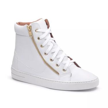 Imagem de 119 Tenis Vegano Bawmi Cano curto Feminino Preto com Ziper longo, Bran