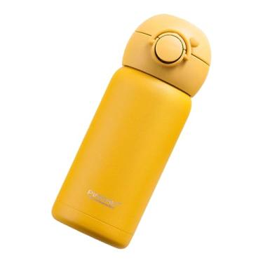 Imagem de Garrafa de água térmica de aço inoxidável 316L de 500 ml, alça macia com tampa flip para copo de viagem (amarelo 340 g)