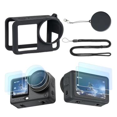 Imagem de HSU Capa de silicone para câmera DJI Osmo Action 6, protetores de tela, tampas de lente e cordão, kit de acessórios de câmera DJI Osmo Action 6