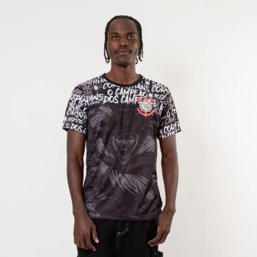 Imagem de Camiseta Corinthians Surf Center Bem Vindo ao Hospício Preta-Masculino