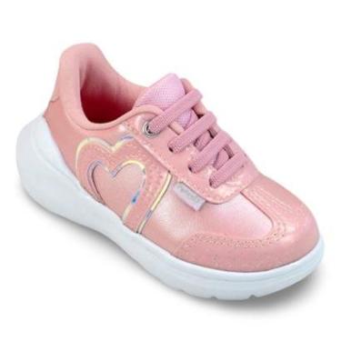 Imagem de Tênis Infantil Menina Pampili Sky Coração Rosa Glacê-Feminino