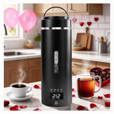 Imagem de JEKABA Chaleira Elétrica De Viagem 17Oz/500Ml, Pequena Caldeira De Água Portátil Com 4 Configurações De Temperatura, Aquecedor De Chá De Aço Inoxidável 304 Com Desligamento Automático (Preto)