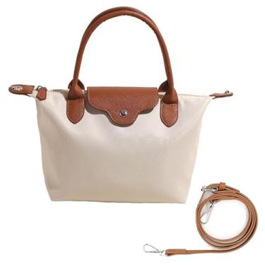 Imagem de Mini bolsa transversal feminina pequena de nylon, bolsas leves com alça ajustável, Bege, X-Small
