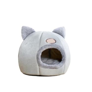 Imagem de Novo sono profundo conforto no inverno cama de gato pequeno tapete cesta pequena casa de cachorro produtos animais de estimação tenda aconchegante ninho interno (azul, GG)