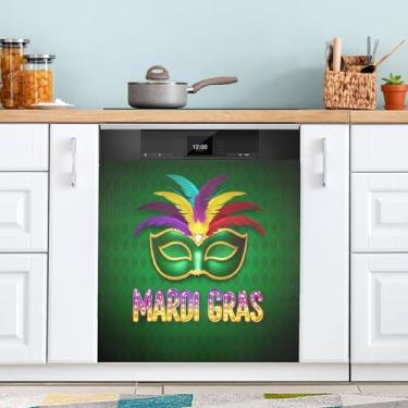 Imagem de ATTX Capa magnética para lava-louças Mardi Gras 3 (2) | Adesivo decorativo de eletrodomésticos de 58 x 66 cm para armários domésticos e eletrodomésticos (168)
