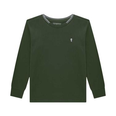 Imagem de Camiseta Manga Longa Infantil Menino Verde Onda Marinha-Masculino