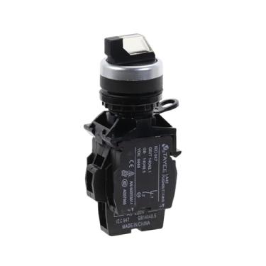 Imagem de ElectronicSwitch Botão de pressão branco com interruptor seletor de 3 posições