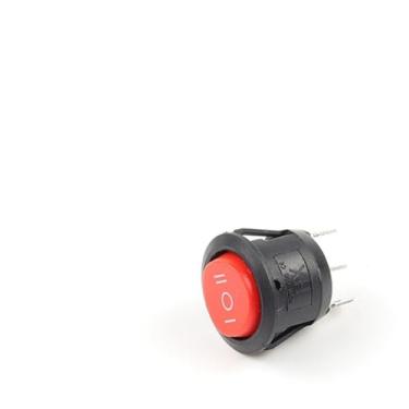 Imagem de Interruptores basculantes redondos pequenos de 23 mm de diâmetro de 5/10 peças 2/3 pinos 2/3 posições 6A/250VAC 10A/125VAC interruptor de botão com luz (vermelho de 3 pinos liga/desliga, 10 peças)