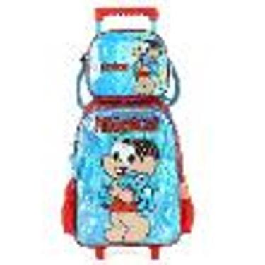 Imagem de Kit Mochila Escolar E Lancheira Termica Monica Azul - Luxcel