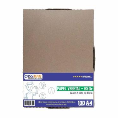 Imagem de Papel Vegetal A4 210x297mm 65g Caixa Com 100 Folhas - Cassmar