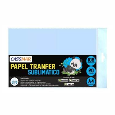 Imagem de Papel Transfer Azul Sublimático A4  Cassmar 20 Folhas