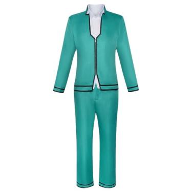 Imagem de JHUITONX Saiki Kusuo Fantasias Cosplay Manga Comprida Anime Role Kusuo Saiki Cosplay Fantasia Masculina Conjunto Completo (Médio)