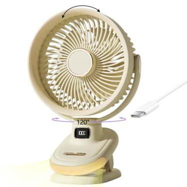 Imagem de Earthuses Ventilador Portátil De Encaixe Para Quarto, Ventilador De Mesa Oscilante Com Rotação Automática De 120°, Mini Ventilador De Mesa De 5 Velocidades Para Escritório, Ventilador De Mesa Pequen