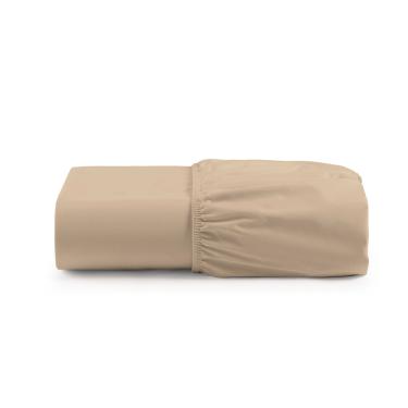 Imagem de Lençol de Baixo Casal King Avulso Com Elástico Luiza Algodão Percal 180 Fios - Avelã