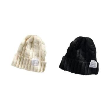 Imagem de Gorro De Inverno Feminino Quente De Tricô, Boné De Lã Torcido Da Moda 