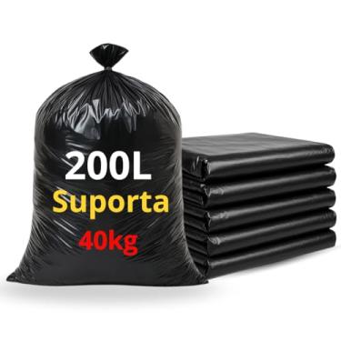 Imagem de Saco de Lixo 200L Extra Reforçado – Suporta até 40kg – Linha Profissional – 100 Unidades