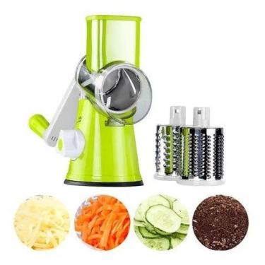 Imagem de Ralador Mandoline Slicer Fatiador De Legumes 3 Lâminas VERDE - TRITURA