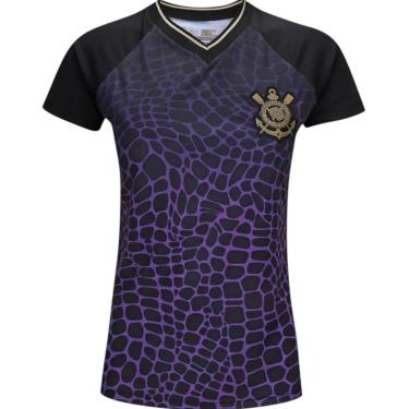 Imagem de Camiseta Feminina Corinthians Dry Gola V Licenciada Coimbra-Feminino