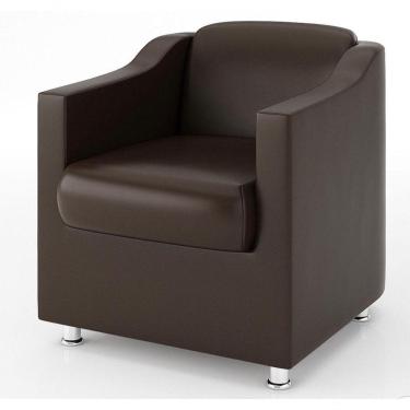 Imagem de Poltrona Decorativa Tila Reforçada Consultório Sala E Recepção Suede Marrom Sj Móveis E Decoração