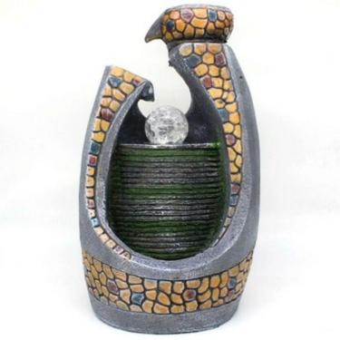 Imagem de Fonte Água Decorativa Resina Cascata Iluminação Led Bivolt