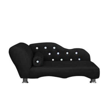 Imagem de Cama Caminha Diva Pet Veludo Strass Preto Dvinn Preto - DIVINI