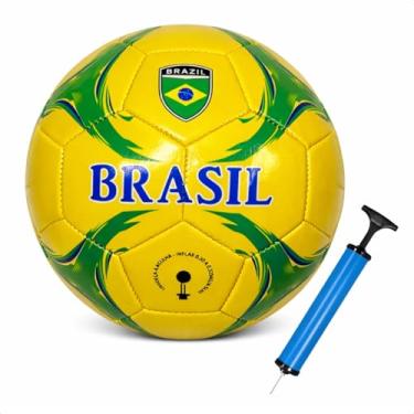 Imagem de Bola De Futebol Do Brasil Copa Do Mundo Número 5 Tamanho Padrão Bombinha Praia Quadra (BOLA COM BOMBA)