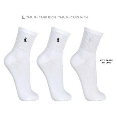 Imagem de Kit 3 Meias Lupo Cano Médio Alto Algodão - Masculino - 090, 0900, Sort
