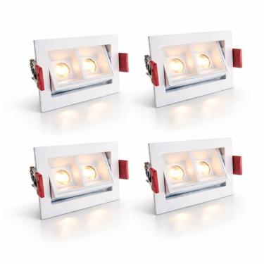 Imagem de 4 Spot Mini Downlight Duplo Led Embutir Direcionável Luz09