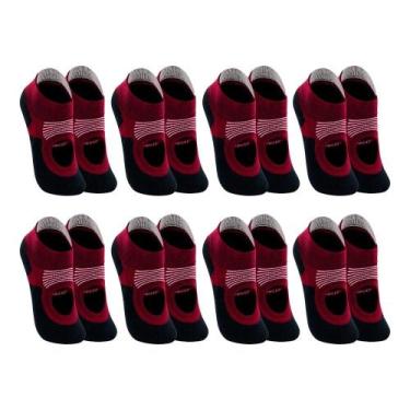 Imagem de Kit 8 Pares De Meia Lupo Pilates Antiderrapante Sapatilha, Cereja, M 3