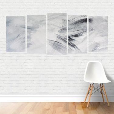 Imagem de Quadro Arte Abstrato Preto e Branco Rabiscos Dark Canvas