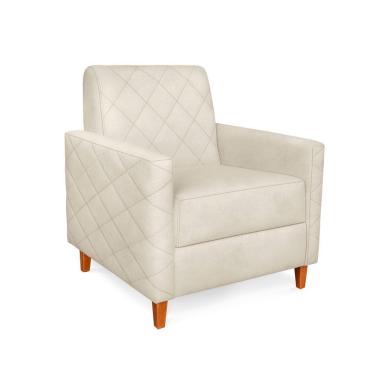 Imagem de Poltrona Liana Veludo Pés De Madeira - Pallazio Cor Bege