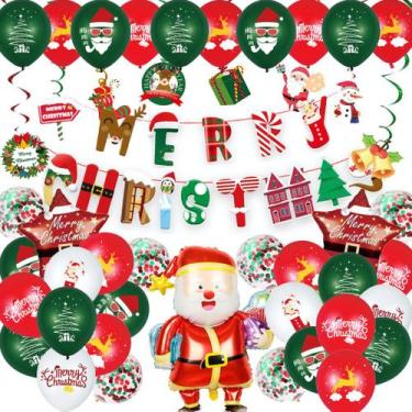 Imagem de Kit de balão de Natal, 48 peças de papel de látex, decoração de festa 