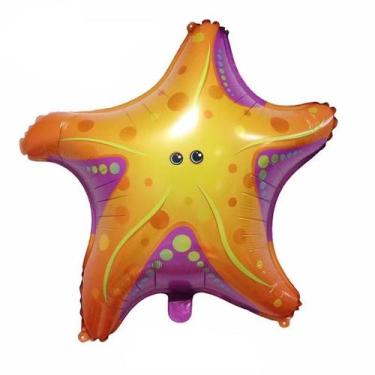 Imagem de Balão Mylar Starfish para festa de aniversário subaquática 65x60cm - y