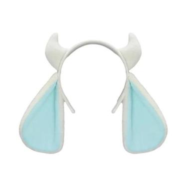 Imagem de Tiara De Orelhas De Cordeiro Com Chifres De Ovelha De Pelúcia Kawaii L