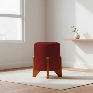 Imagem de Puff Decorativo Eloah Redondo Assento Extra para Sala Quarto Suede Puf