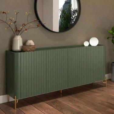 Imagem de Balcão Buffet p/ Sala Porta Brise 180cm Pés Metal 100% MDF - Casa Lar 