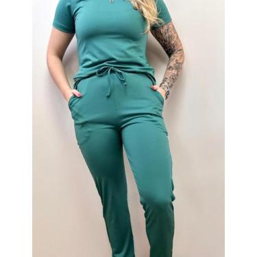 Imagem de Conjunto Pijama Cirúrgico Scrub Ame Verde Gardem Poliester - Rachele, 