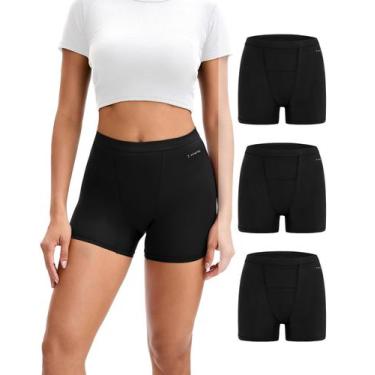 Imagem de Boxer feminino menstrual INNERSY, de cintura alta, à prova de vazament