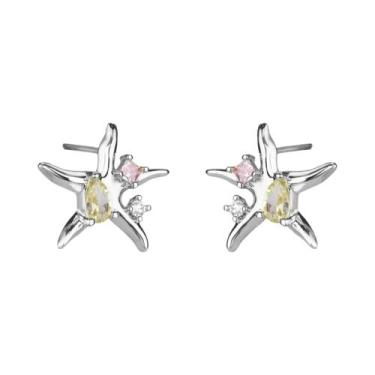 Imagem de Brincos De Aço Inoxidável Vintage Femininos Com Estrela-do-mar E Conch