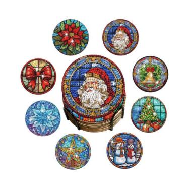Imagem de Conjunto De Porta-Copos De Natal DIY Com Diamantes Para Adultos Com Su