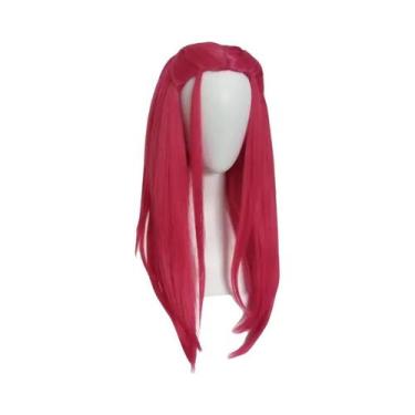 Imagem de Peruca De Cosplay Kpop Para Meninas, Cabelo Longo Roxo, Preto E Vermel