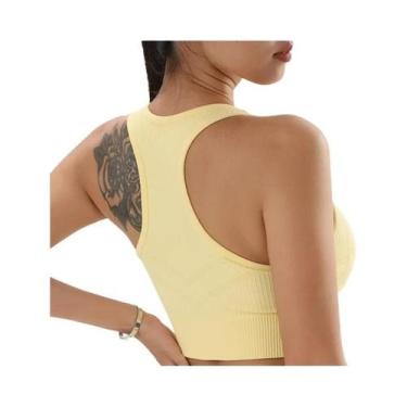 Imagem de Top De Yoga Feminino De Secagem Rápida Em Cor Sólida, Roupas De Treino