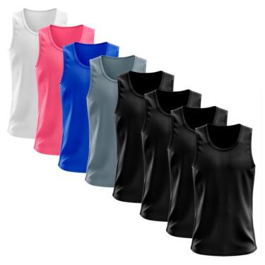 Imagem de Kit 8 Regata Dry Lisa Básica Proteção Solar UV Térmica Camiseta Treino Academia Ciclismo Regatas-Masculino